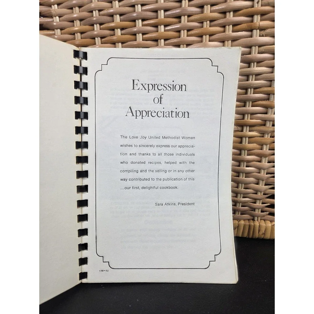 Love Joy United Methodist Church Cookbook Recile Book 1982 Troy, NC